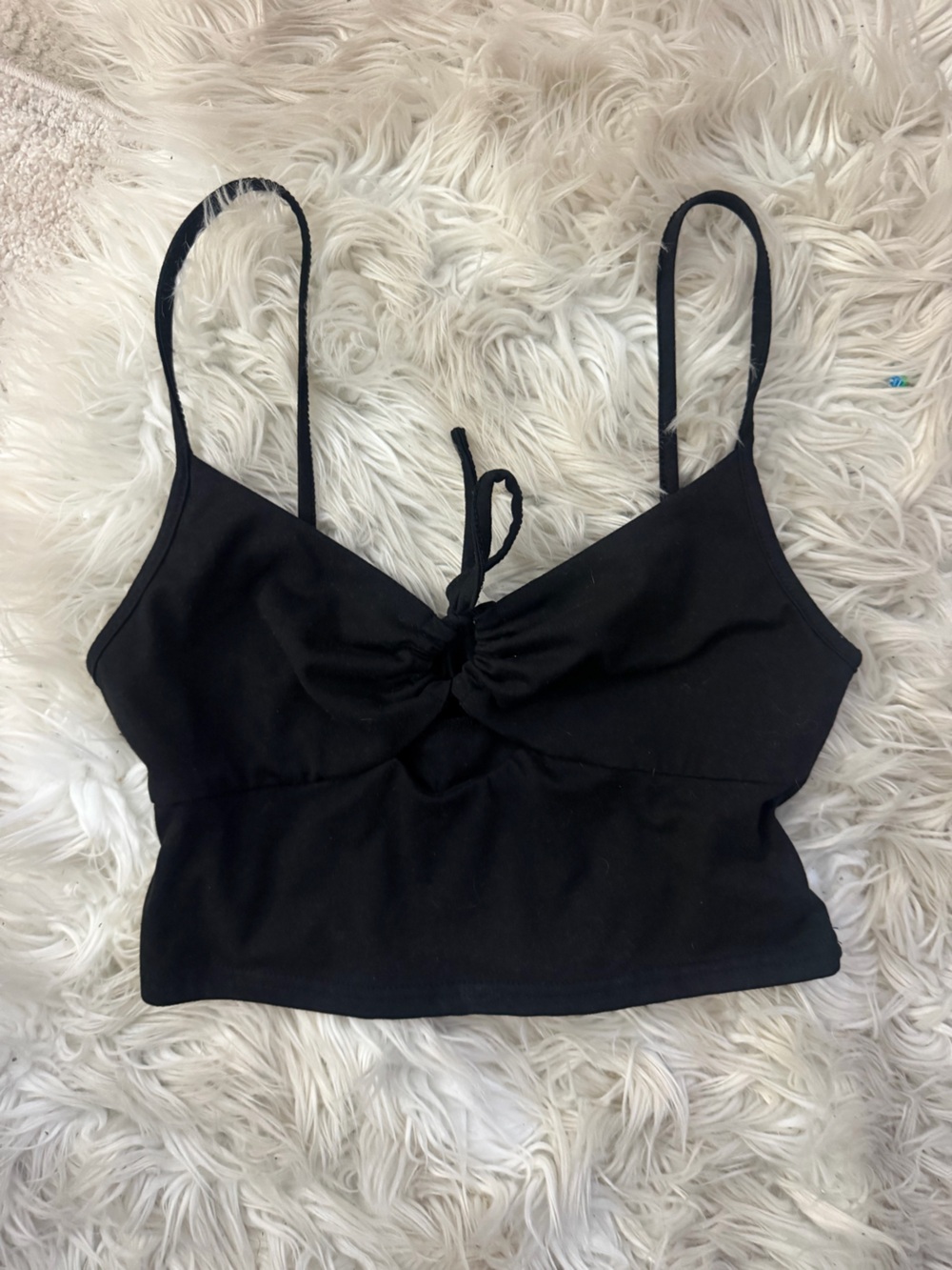 Black Women's Tie-Front Cami Top